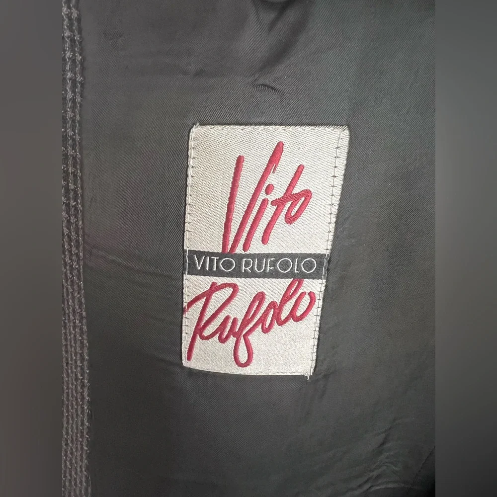 Vito Rufolo Mens Plaid Single Breasted‎ Sports Black Gray Plaid Coat Size 44R